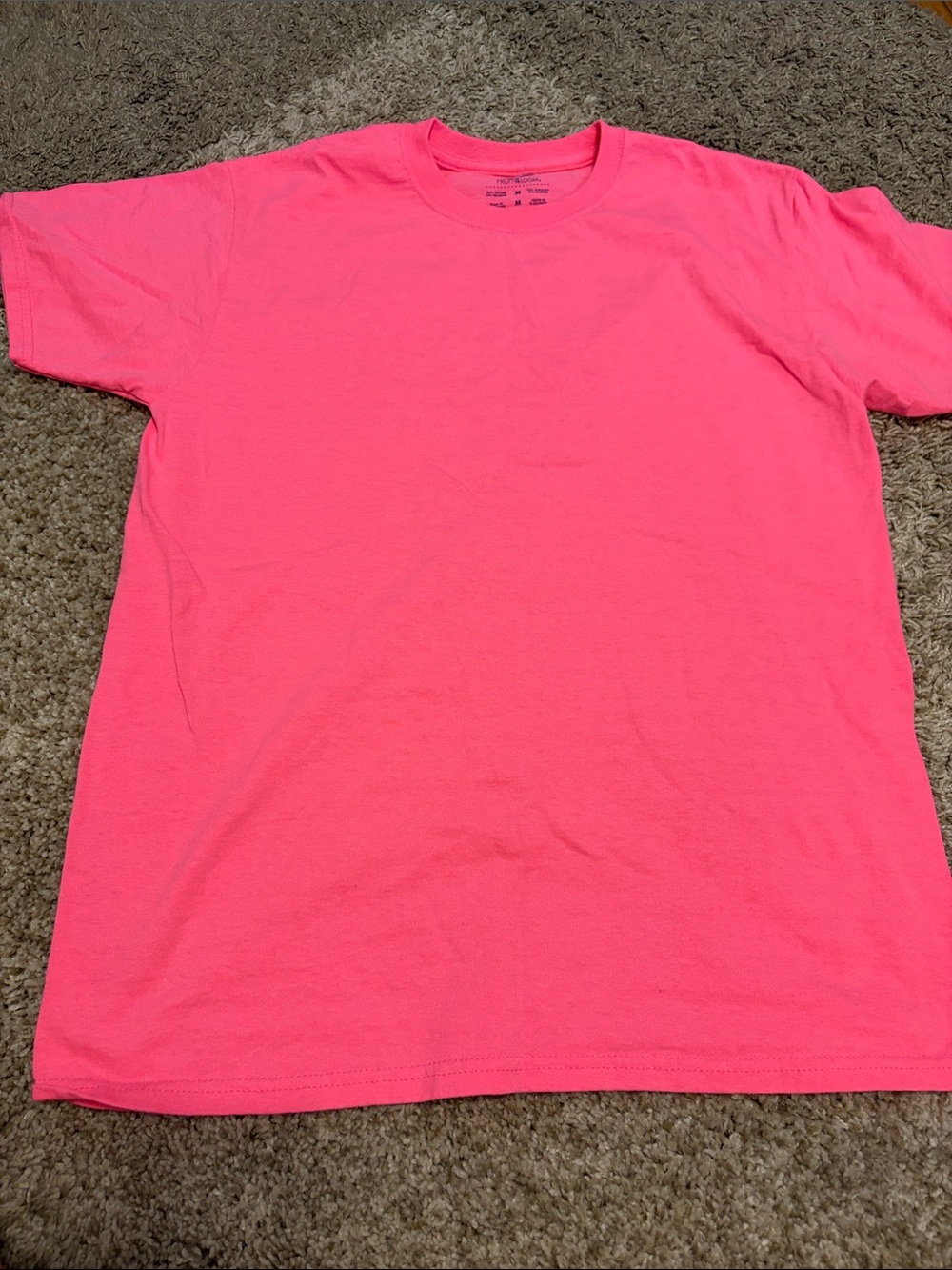 Fruit of the Loom Neon Pink Short Sleeve Crewneck Tee
